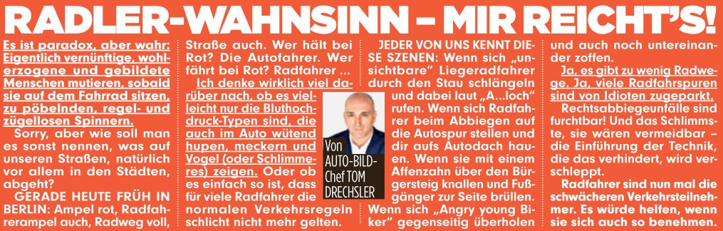 diese depperten Radfahrer